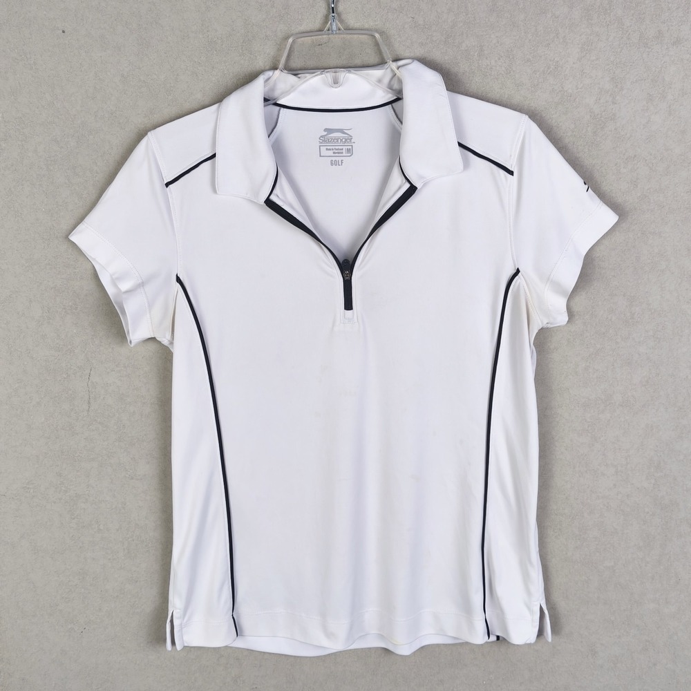 Slazenger Women Golf Polo Shirt White Performance Athletic Tennis Pickleball M